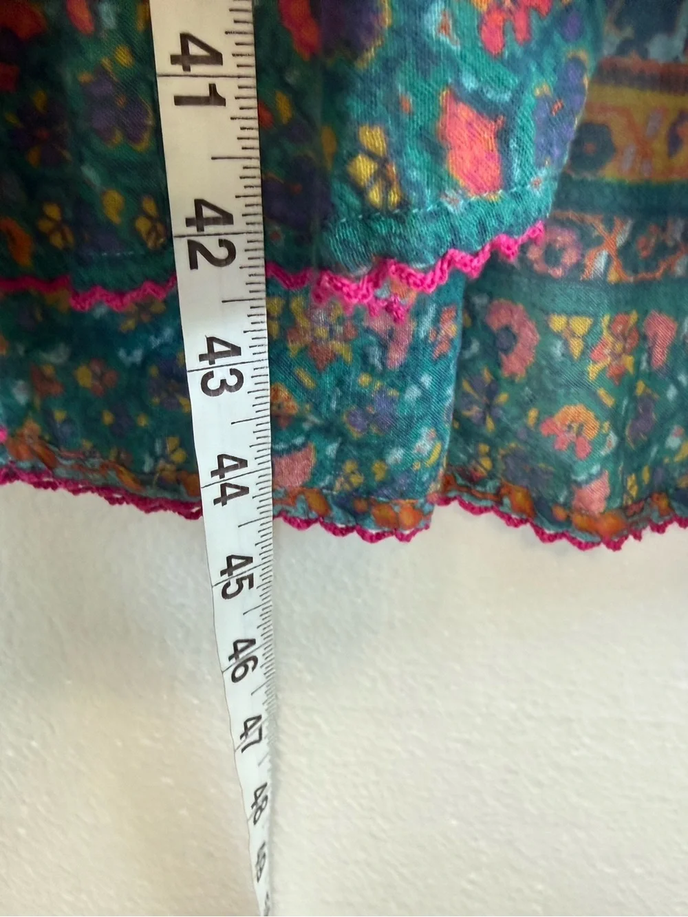 Sundance Dalis Ruffles Sleeveless Midi Dress Teal Turquoise Floral V Neck Size M